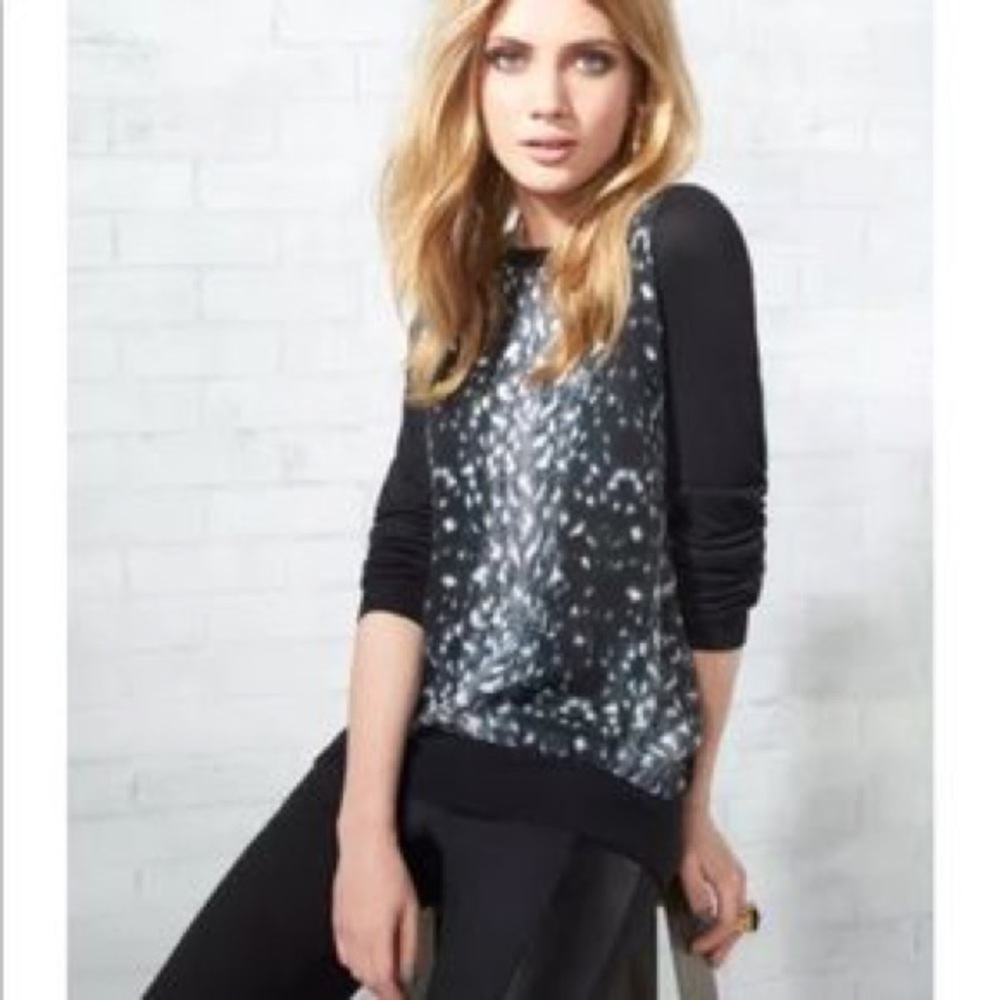 Joie Malena Snow Leopard Sweater